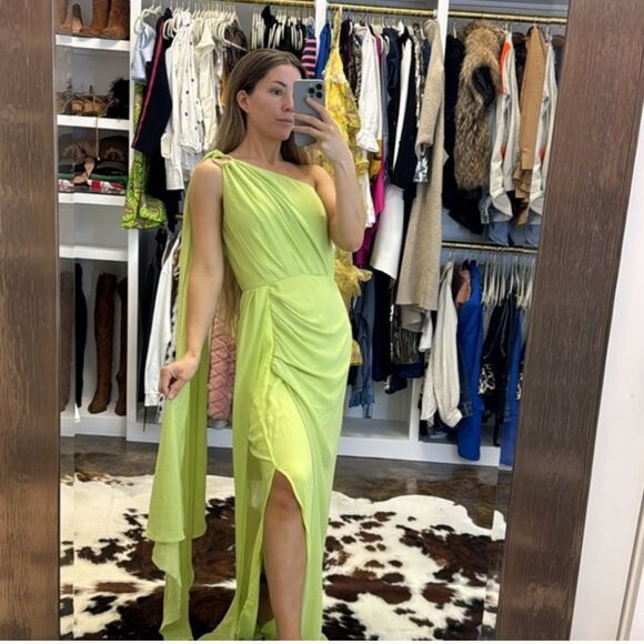 NEW Michael Costello x Revolve Robert Gown Citron Green Small - Picture 13 of 13
